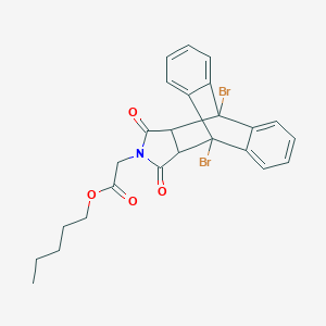 Pentyl (1,8-dibromo-16,18-dioxo-17-azapentacyclo[6.6.5.0~2,7~.0~9,14~.0~15,19~]nonadeca-2,4,6,9,11,13-hexaen-17-yl)acetate (non-preferred name)