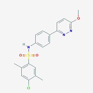 4-chloro-N-(4-(6-methoxypyridazin-3-yl)phenyl)-2,5-dimethylbenzenesulfonamide