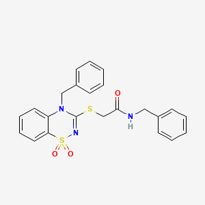 N-benzyl-2-((4-benzyl-1,1-dioxido-4H-benzo[e][1,2,4]thiadiazin-3-yl)thio)acetamide