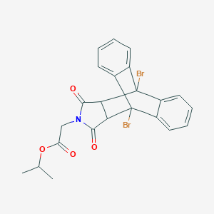 Propan-2-yl (1,8-dibromo-16,18-dioxo-17-azapentacyclo[6.6.5.0~2,7~.0~9,14~.0~15,19~]nonadeca-2,4,6,9,11,13-hexaen-17-yl)acetate (non-preferred name)