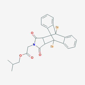 molecular formula C24H21Br2NO4 B341501 2-Methylpropyl (1,8-dibromo-16,18-dioxo-17-azapentacyclo[6.6.5.0~2,7~.0~9,14~.0~15,19~]nonadeca-2,4,6,9,11,13-hexaen-17-yl)acetate (non-preferred name) 