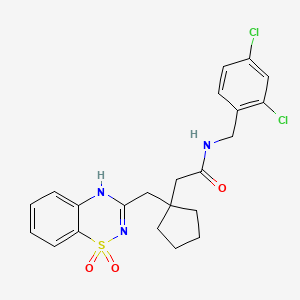 N-(2,4-dichlorobenzyl)-2-{1-[(1,1-dioxido-4H-1,2,4-benzothiadiazin-3-yl)methyl]cyclopentyl}acetamide