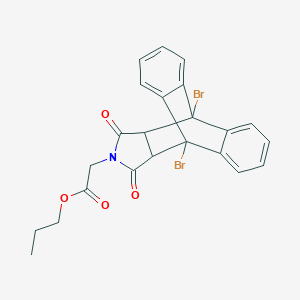 molecular formula C23H19Br2NO4 B341503 Propyl (1,8-dibromo-16,18-dioxo-17-azapentacyclo[6.6.5.0~2,7~.0~9,14~.0~15,19~]nonadeca-2,4,6,9,11,13-hexaen-17-yl)acetate (non-preferred name) 
