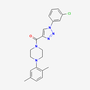 molecular formula C21H22ClN5O B3415034 (1-(3-chlorophenyl)-1H-1,2,3-triazol-4-yl)(4-(2,5-dimethylphenyl)piperazin-1-yl)methanone CAS No. 951602-45-2