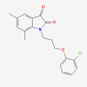 molecular formula C19H18ClNO3 B3415039 1-[3-(2-chlorophenoxy)propyl]-5,7-dimethyl-2,3-dihydro-1H-indole-2,3-dione CAS No. 951899-36-8