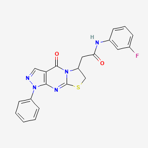 N-(3-fluorophenyl)-2-(4-oxo-1-phenyl-1,4,6,7-tetrahydropyrazolo[3,4-d]thiazolo[3,2-a]pyrimidin-6-yl)acetamide