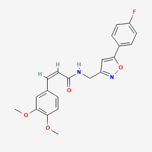 molecular formula C21H19FN2O4 B3415058 (Z)-3-(3,4-dimethoxyphenyl)-N-((5-(4-fluorophenyl)isoxazol-3-yl)methyl)acrylamide CAS No. 952963-84-7