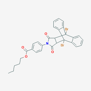 Pentyl 4-(1,8-dibromo-16,18-dioxo-17-azapentacyclo[6.6.5.0~2,7~.0~9,14~.0~15,19~]nonadeca-2,4,6,9,11,13-hexaen-17-yl)benzoate (non-preferred name)