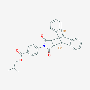 2-Methylpropyl 4-(1,8-dibromo-16,18-dioxo-17-azapentacyclo[6.6.5.0~2,7~.0~9,14~.0~15,19~]nonadeca-2,4,6,9,11,13-hexaen-17-yl)benzoate (non-preferred name)