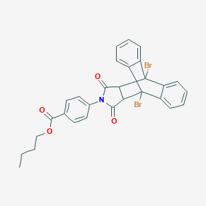 Butyl 4-(1,8-dibromo-16,18-dioxo-17-azapentacyclo[6.6.5.0~2,7~.0~9,14~.0~15,19~]nonadeca-2,4,6,9,11,13-hexaen-17-yl)benzoate (non-preferred name)