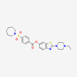 2-(4-Ethylpiperazin-1-yl)benzo[d]thiazol-6-yl 4-(azepan-1-ylsulfonyl)benzoate