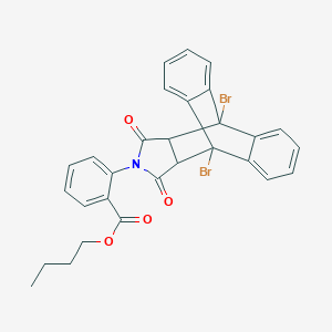 molecular formula C29H23Br2NO4 B341510 Butyl 2-(1,8-dibromo-16,18-dioxo-17-azapentacyclo[6.6.5.0~2,7~.0~9,14~.0~15,19~]nonadeca-2,4,6,9,11,13-hexaen-17-yl)benzoate (non-preferred name) 