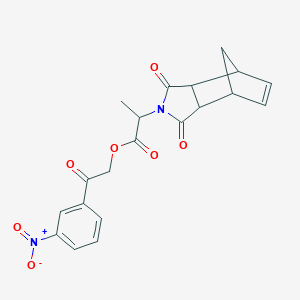 molecular formula C20H18N2O7 B341514 2-(3-nitrophenyl)-2-oxoethyl 2-(1,3-dioxo-1,3,3a,4,7,7a-hexahydro-2H-4,7-methanoisoindol-2-yl)propanoate 