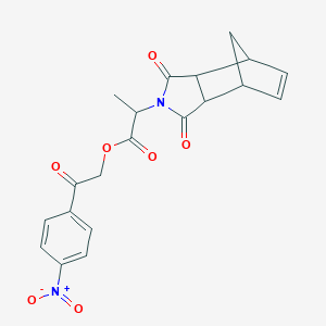 molecular formula C20H18N2O7 B341515 2-(4-nitrophenyl)-2-oxoethyl 2-(1,3-dioxo-1,3,3a,4,7,7a-hexahydro-2H-4,7-methanoisoindol-2-yl)propanoate 