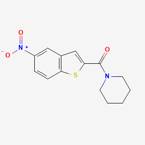 molecular formula C14H14N2O3S B3415171 Piperidine, 1-[(5-nitrobenzo[b]thien-2-yl)carbonyl]- CAS No. 97528-67-1