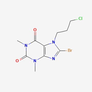 molecular formula C10H12BrClN4O2 B3415174 8-bromo-7-(3-chloropropyl)-1,3-dimethyl-2,3,6,7-tetrahydro-1H-purine-2,6-dione CAS No. 98408-17-4