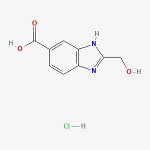 molecular formula C9H9ClN2O3 B3415209 2-Hydroxymethyl-1H-benzoimidazole-5-carboxylic acid hydrochloride CAS No. 1049716-97-3