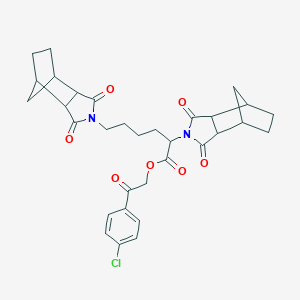 molecular formula C32H35ClN2O7 B341521 2-(4-chlorophenyl)-2-oxoethyl 2,6-bis(1,3-dioxooctahydro-2H-4,7-methanoisoindol-2-yl)hexanoate 