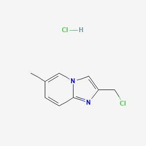 molecular formula C9H10Cl2N2 B3415216 2-(Chloromethyl)-6-methylimidazo[1,2-a]pyridine hydrochloride CAS No. 1052552-08-5
