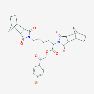molecular formula C32H35BrN2O7 B341522 2-(4-bromophenyl)-2-oxoethyl 2,6-bis(1,3-dioxooctahydro-2H-4,7-methanoisoindol-2-yl)hexanoate 