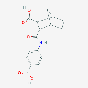 molecular formula C16H17NO5 B341567 3-[(4-Carboxyanilino)carbonyl]bicyclo[2.2.1]heptane-2-carboxylic acid 