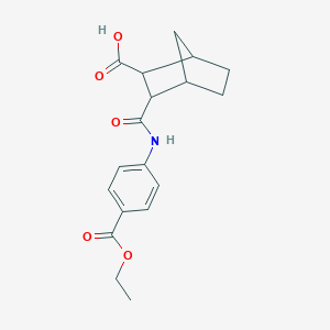 molecular formula C18H21NO5 B341571 3-({[4-(Ethoxycarbonyl)phenyl]amino}carbonyl)bicyclo[2.2.1]heptane-2-carboxylic acid 