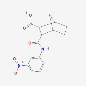 molecular formula C15H16N2O5 B341572 3-{[(3-Nitrophenyl)amino]carbonyl}bicyclo[2.2.1]heptane-2-carboxylic acid 