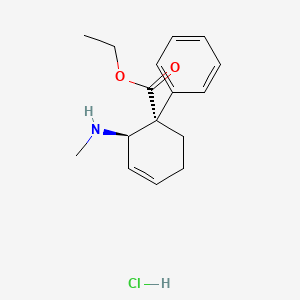 molecular formula C16H22ClNO2 B3415729 Ethyl trans-(+)-2-(methylamino)-1-phenyl-3-cyclohexene-1-carboxylate hydrochloride CAS No. 37815-45-5