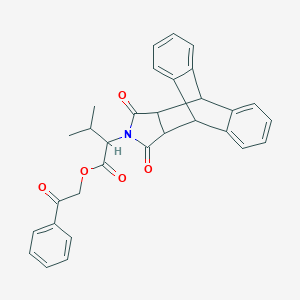 2-Oxo-2-phenylethyl 2-(16,18-dioxo-17-azapentacyclo[6.6.5.0~2,7~.0~9,14~.0~15,19~]nonadeca-2,4,6,9,11,13-hexaen-17-yl)-3-methylbutanoate (non-preferred name)