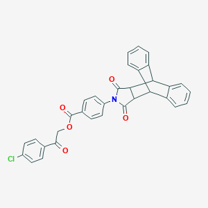 molecular formula C33H22ClNO5 B341574 2-(4-chlorophenyl)-2-oxoethyl 4-(12,14-dioxo-11,12,14,15-tetrahydro-9H-9,10-[3,4]epipyrroloanthracen-13(10H)-yl)benzoate 