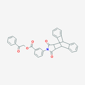 molecular formula C33H23NO5 B341576 2-Oxo-2-phenylethyl 3-(16,18-dioxo-17-azapentacyclo[6.6.5.0~2,7~.0~9,14~.0~15,19~]nonadeca-2,4,6,9,11,13-hexaen-17-yl)benzoate (non-preferred name) 