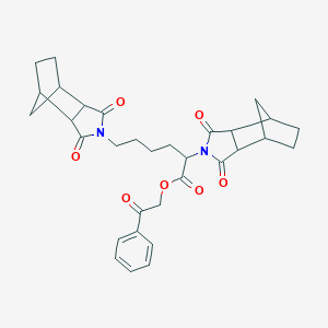 molecular formula C32H36N2O7 B341578 2-oxo-2-phenylethyl 2,6-bis(1,3-dioxooctahydro-2H-4,7-methanoisoindol-2-yl)hexanoate 