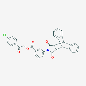 molecular formula C33H22ClNO5 B341579 2-(4-Chlorophenyl)-2-oxoethyl 3-(16,18-dioxo-17-azapentacyclo[6.6.5.0~2,7~.0~9,14~.0~15,19~]nonadeca-2,4,6,9,11,13-hexaen-17-yl)benzoate (non-preferred name) 