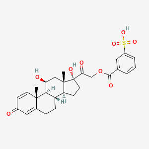 molecular formula C28H32O9S B3415835 Prednisolone metasulfobenzoate CAS No. 39175-74-1