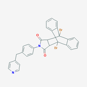 1,8-Dibromo-17-[4-(pyridin-4-ylmethyl)phenyl]-17-azapentacyclo[6.6.5.0~2,7~.0~9,14~.0~15,19~]nonadeca-2,4,6,9,11,13-hexaene-16,18-dione (non-preferred name)