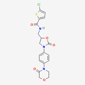 molecular formula C19H18ClN3O5S B3415937 5-chloro-N-({2-oxo-3-[4-(3-oxomorpholin-4-yl)phenyl]-1,3-oxazolidin-5-yl}methyl)thiophene-2-carboxamide CAS No. 482306-32-1