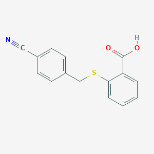 molecular formula C15H11NO2S B034160 2-(4-氰基苄硫基)-苯甲酸 CAS No. 100961-52-2