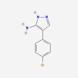 molecular formula C9H8BrN3 B3416074 4-(4-bromophenyl)-1H-pyrazol-3-amine CAS No. 57999-08-3