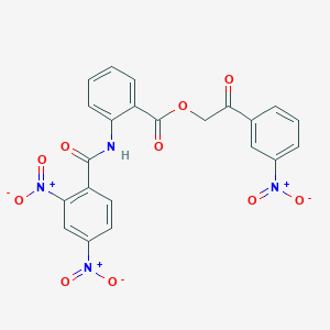 molecular formula C22H14N4O10 B341612 2-{3-Nitrophenyl}-2-oxoethyl 2-({2,4-dinitrobenzoyl}amino)benzoate 