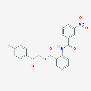 molecular formula C23H18N2O6 B341615 2-(4-Methylphenyl)-2-oxoethyl 2-({3-nitrobenzoyl}amino)benzoate 