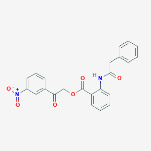 molecular formula C23H18N2O6 B341619 2-(3-Nitrophenyl)-2-oxoethyl 2-[(phenylacetyl)amino]benzoate 