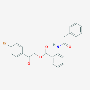 molecular formula C23H18BrNO4 B341620 2-(4-Bromophenyl)-2-oxoethyl 2-[(phenylacetyl)amino]benzoate 