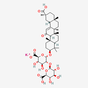 molecular formula C42H61KO16 B3416225 Glycyrrhizinic acid, potassium salt CAS No. 68039-19-0
