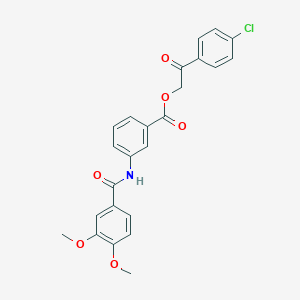 molecular formula C24H20ClNO6 B341625 2-(4-Chlorophenyl)-2-oxoethyl 3-[(3,4-dimethoxybenzoyl)amino]benzoate 