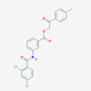 molecular formula C23H17Cl2NO4 B341627 2-(4-Methylphenyl)-2-oxoethyl 3-[(2,4-dichlorobenzoyl)amino]benzoate 
