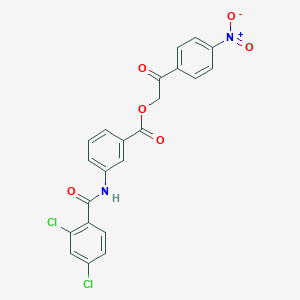 molecular formula C22H14Cl2N2O6 B341629 2-{4-Nitrophenyl}-2-oxoethyl 3-[(2,4-dichlorobenzoyl)amino]benzoate 