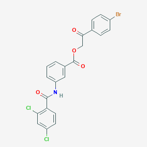 molecular formula C22H14BrCl2NO4 B341631 2-(4-Bromophenyl)-2-oxoethyl 3-[(2,4-dichlorobenzoyl)amino]benzoate 