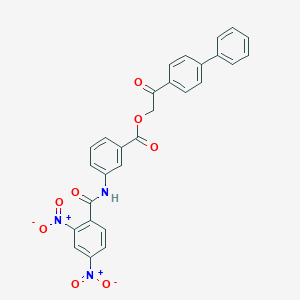 molecular formula C28H19N3O8 B341633 2-(Biphenyl-4-yl)-2-oxoethyl 3-{[(2,4-dinitrophenyl)carbonyl]amino}benzoate 