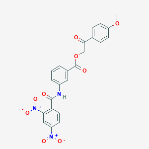 molecular formula C23H17N3O9 B341634 2-(4-Methoxyphenyl)-2-oxoethyl 3-({2,4-dinitrobenzoyl}amino)benzoate 