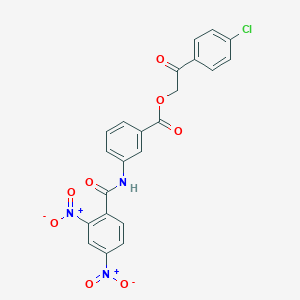molecular formula C22H14ClN3O8 B341636 2-(4-Chlorophenyl)-2-oxoethyl 3-({2,4-dinitrobenzoyl}amino)benzoate 